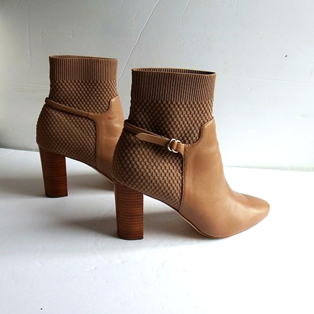 Cole Haan Leather Sock Bootie Taupe 8.5